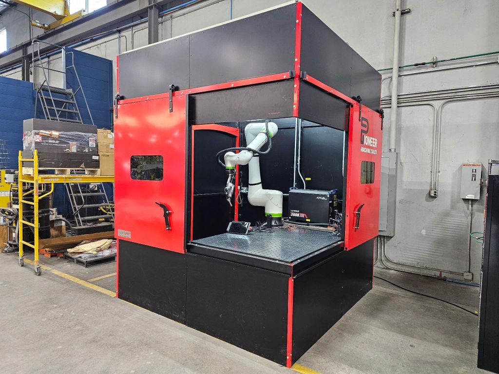red enclosed pioneer robotic welding system