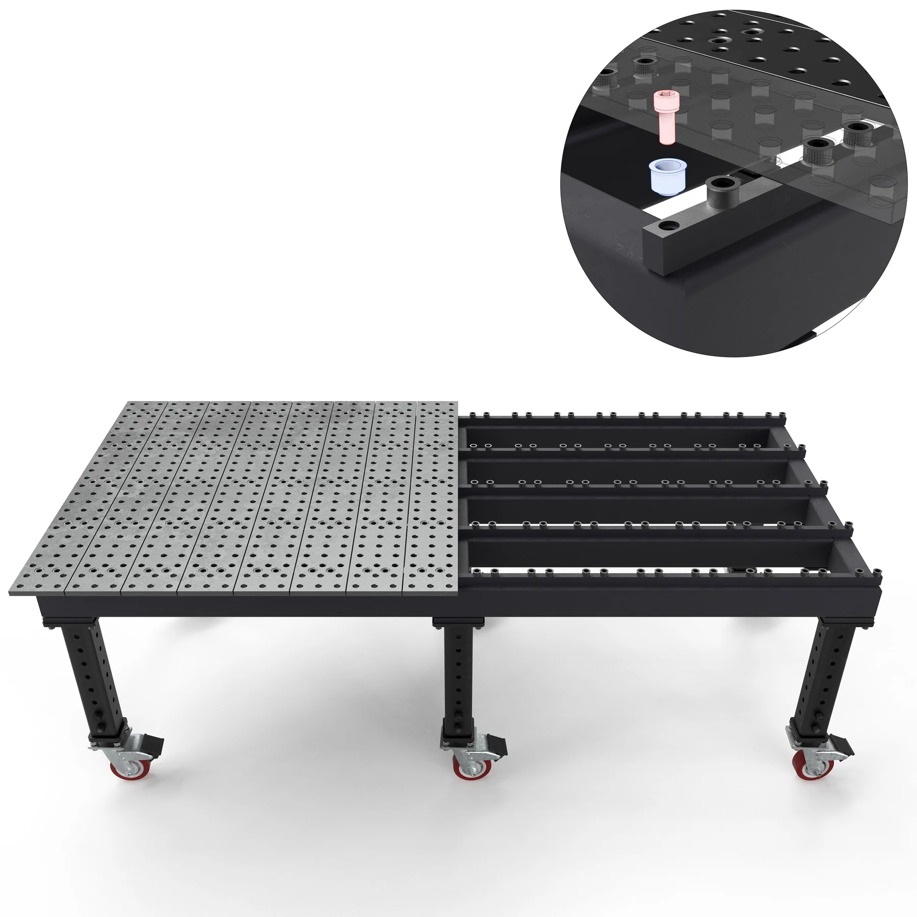 BuildPro ALPHA 6 ft x 3 ft Five-Face Welding Table - Image 6